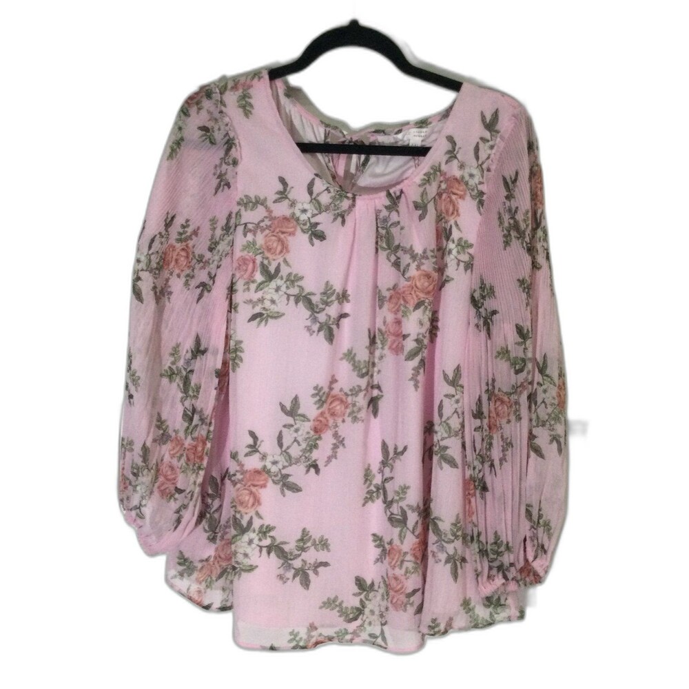 Lauren Conrad Blouse Top Women’s Size XXL Color Flowy Popover Pink
